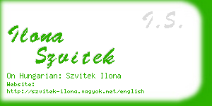 ilona szvitek business card